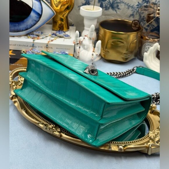 🆕 KURT GEIGER LONDON 🧿 NWOT Shoreditch Small Leather Crossbody Bag, Aqua Green - Picture 9 of 16